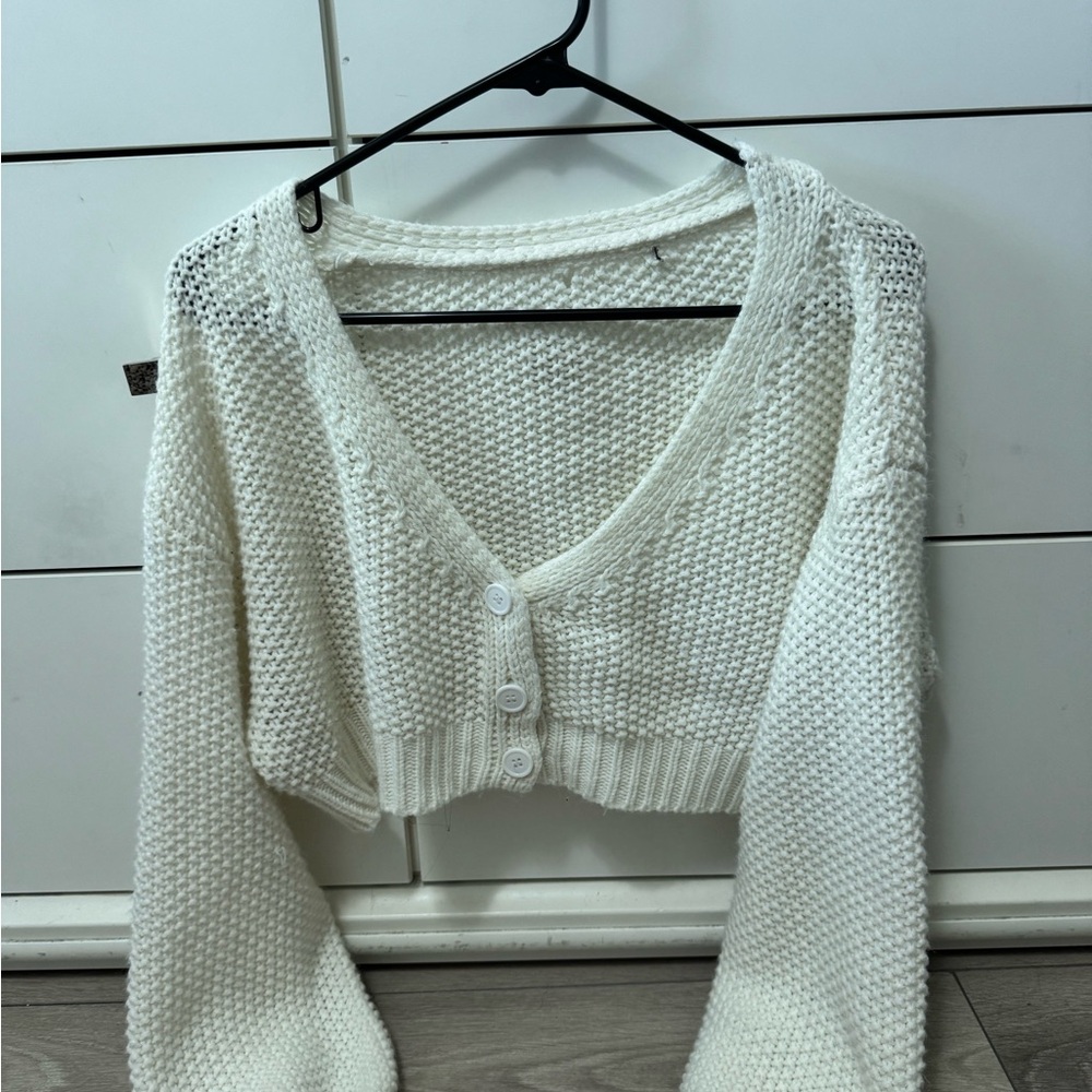 Cozy White Knit Sweater